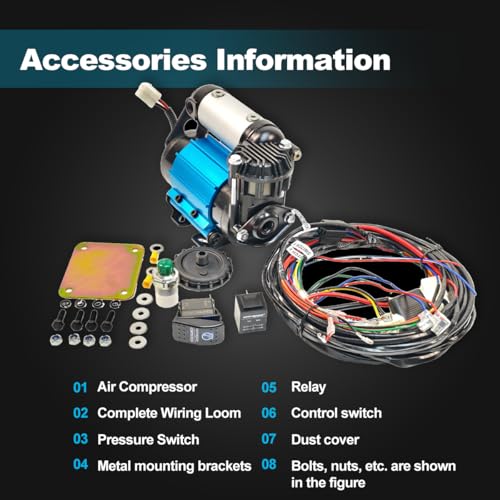 High Performance 12V Air Compressor Replacement For ARB CKMA12 On-Board Air Compressor For Tire Inflation Air Locker activation etc 12V Single Motor Air Compressor CKMA12 Air Compressor