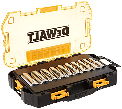 DEWALT DWMT73814 SAE Drive Deep Socket Set (10 Piece), 1/2" - style: SAE socket set