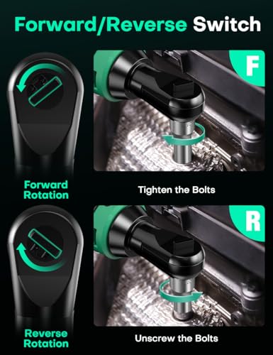KIMO Cordless Electric Ratchet Wrench Set, 40Ft-lbs, 400RPM, 12V Cordless Ratchet Wrench 3/8" w/7Sockets, 1/4" Adapter, Infinitely Variable Speeds, Forward/Reverse Switch, 2x2.0 Battery & Fast Charger