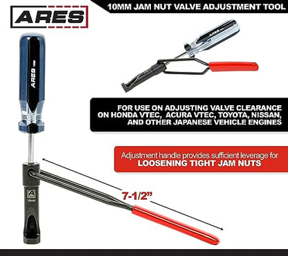ARES 15094 10mm Jam Nut Valve Adjustment Tool - Honda, Toyota, Nissan | Window Cut-Out for Positioning; For Japanese Engine Applications - size: Medium