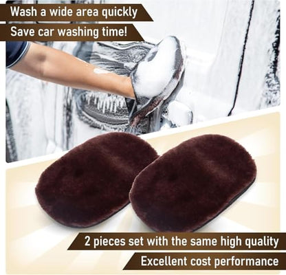 Yours Car Wash Mitt, Ultra-Soft Microfiber Wash Mitt for Car Wash Kit, Scratch-Free & Gentle for Car Detailing and Paint Protection (White)