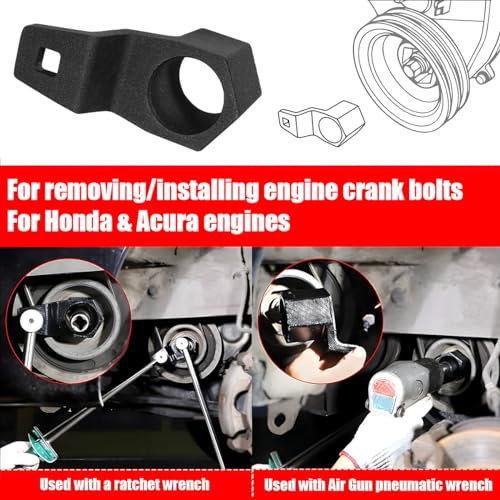 Bittwee Car 19 mm Harmonic Balancer Socket & 50mm Crankshaft Crank Pulley Wrench Holder Tool for Stubborn Bolts, Removal Holding Spanner kit for 19mm Engines