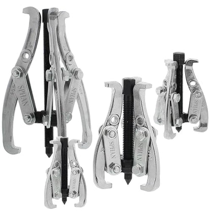 Motor Tech Gear Puller Set, 3" 4" 6" 8'' 3 Jaw Puller Kit for Pulley Gear Bearing Flywheel Removal, Heavy Duty Pulley Puller with Reversible Jaws Bearing Puller Tool Kit (3'' 4'' 6'' 8'') - style: 3'' 4'' 6'' 8''