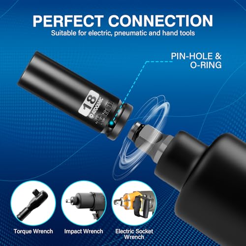 1/2 Inch Drive x 18mm Deep 6PT CR-MO Impact Socket for Removing Axle nut | Metric Socket,6-Point Radius Corner Design,Two Size Markings,Square Chamfered Opening,For Removal of Axle Nut - size: 18mm, style: 1/2" Drive Deep Socket