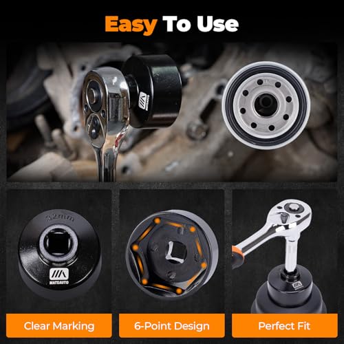 11 Piece Oil Filter Socket Wrench Set | Oil Filter Wrench Set, Low Profile Filters Socket Set, Ratchet Wrench & Extension, Compatible with Toyota VW BMW
