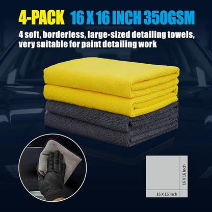 Clay Bar and Luber Kit, 4 Pack (4x100g) + 16.9 fl. oz | Auto Detailing, Lubricant Spray Included, 4 Pack Microfiber Cleansing Towel, Complete Kit