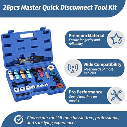Master Quick Disconnect Tool Kit with Fuel and AC Disconnect Pliers Fuel Line Disconnect Tool Set AC Line Removal Tool - color: Blue