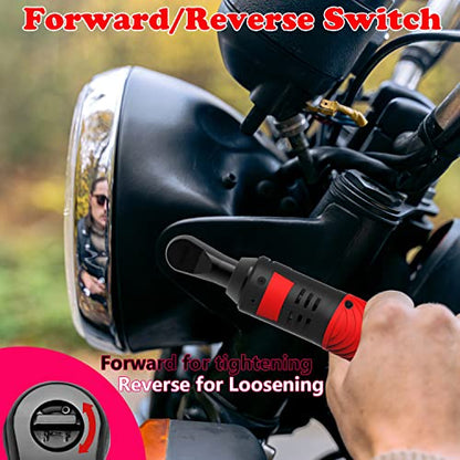 Dobetter Cordless Ratchet Wrench 3/8 Electric Ratchet Wrench, 55 N·m Power Ratchet Tool with 2 Ah Lithium Batteries and Quick Charger -DBCRW12S - size: short-1 battery