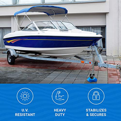 Trailer Wheel Chocks with Rope and Wheel Dock, for Boat Trailers, Travel Campers, RV Accessories, Travel Trailers, and All Trailer Tires - style: Chocks & Dock