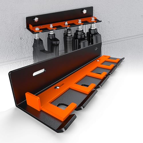 Air Tool Holder, Air Tool Rack for Garage Walls and Tool Cart Storage Organizer，Wall Mounted Lockable Pneumatic Tool Hanger for Air Compressor Tools, Pneumatic Nail Gun, Black-5 Slots - style: 5 Slots Air Tool Holder