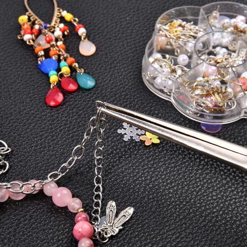 SPEEDWOX 7-Inch Mini Long Needle Nose Pliers with Comfort Grip - Thin Jaw Extra Long Needle Nose Pliers with Serrated Jaw Lanyard for Jewelry Making, Wire Wrapping, Crafts & Electronic Repair - style: Straight Tips&Curved Handle