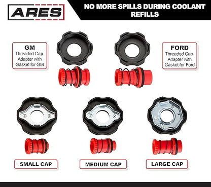 ARES 71502 No-Spill Coolant Funnel Kit, Eliminates Air Pockets | Eliminates trapped air pockets and squeaky belts due to overflow.
