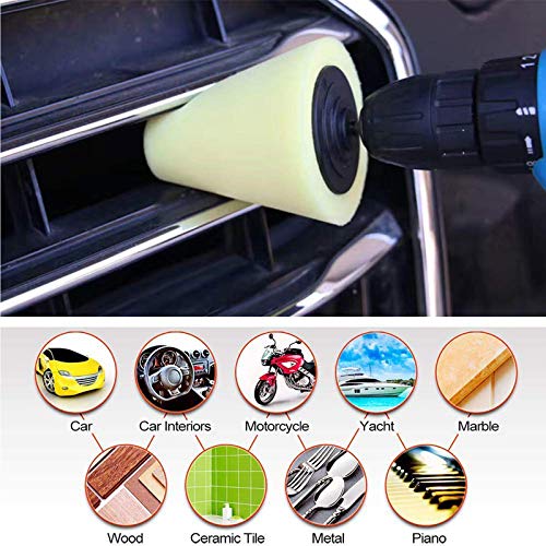 Car Buffers and Polishers Kit for Drill, 14Pcs Drill Polishing Wheel Foam Ball Buffing Pads Sponge Ball for Automotive Car Wheels Care, Metal, Plastic, Ceramic and Glass