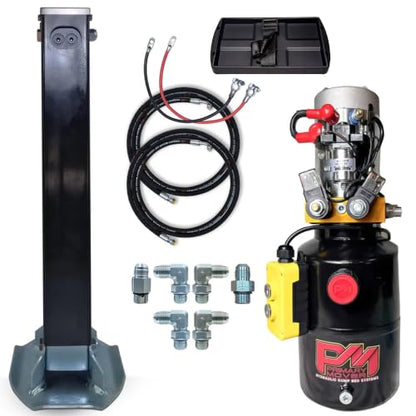 Primary Mover 12K Double Acting Hydraulic Trailer Jack (12,000 lb) - Power Jack 12K, Lift Trailer Jack Stand with Hydraulic Power Unit - style: 12k Jack Kit "Weld on"