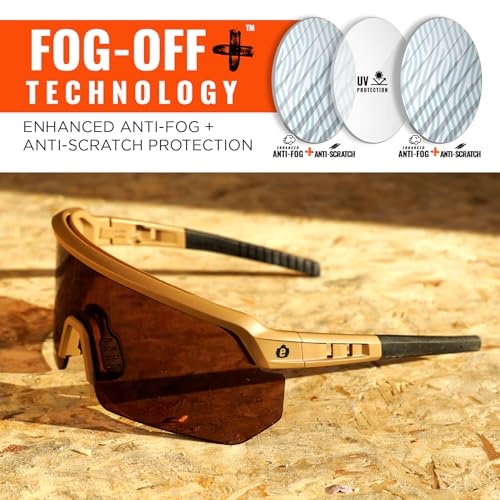Ergodyne Skullerz AEGIR Anti Fog, Anti Scratch Safety Sunglasses, High Contrast Color Enhancing Lenses, ANSI z87.1 - color: High Contrast Bronze Lens
