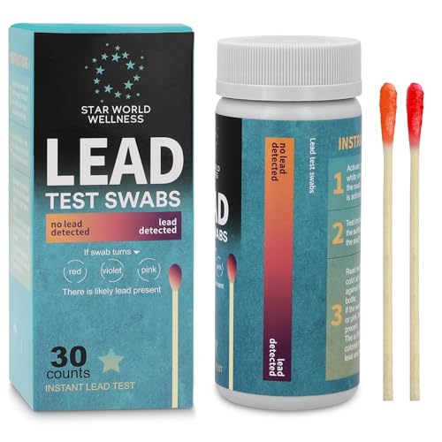 Lead Test Kit for Dishes, 30 Units, Lead Paint Test Kit, Lead Test Swabs for Instant Lead Detection – Home Use on All Surfaces: Painted, Dishes, Toys, Jewelry, Metal, Ceramics, Wood.