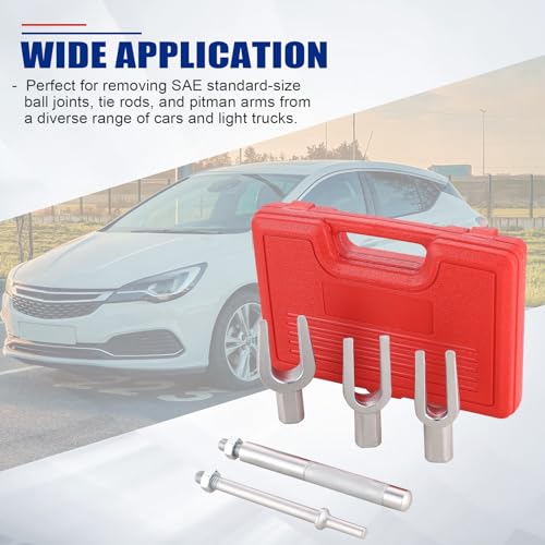 NYXOVA 5-Piece Ball Joint Separator Set, Pickle Fork Tool Set, Tie Rod Removal Tool for Car Van Light Truck, Ball Joint Remover for Pitman Arm Removal with Air Hammer Adapter & Striking Handle