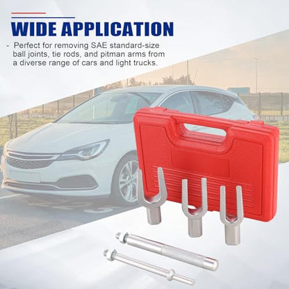 NYXOVA 5-Piece Ball Joint Separator Set, Pickle Fork Tool Set, Tie Rod Removal Tool for Car Van Light Truck, Ball Joint Remover for Pitman Arm Removal with Air Hammer Adapter & Striking Handle