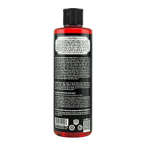 Chemical Guys CWS20816 Watermelon Snow Foam Car Wash Soap, (Works with Foam Cannons or Bucket Washes) Safe for Cars, Trucks, Motorcycles, RVs & More, 16 fl oz, Watermelon Scent - size: 16 Fl Oz (Pack of 1), style: SOAP