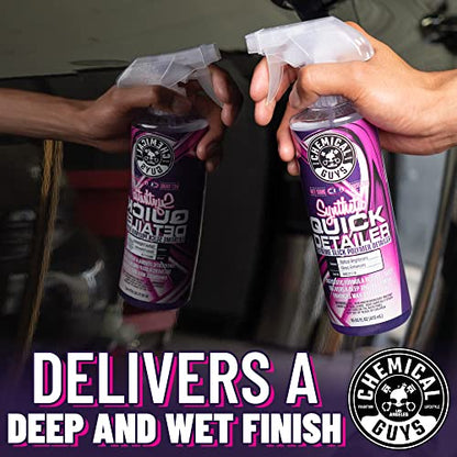 Chemical Guys, Synthetic Quick Detailer Spray, High Gloss & Slick, 16 oz | Spray-and-wipe detailer lifts dust, fingerprints and smudges while adding a streak-free synthetic-polymer gloss - size: 16 Fl Oz (Pack of 1)