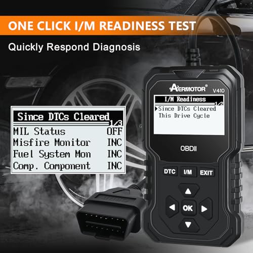 OBD2 Scanner, V410 Car Scanner Diagnostic Tool: Engine Fault Code Reader Scan Tool with Live Data/Freeze Frame for All OBDII Cars After 1996,Black - color: black