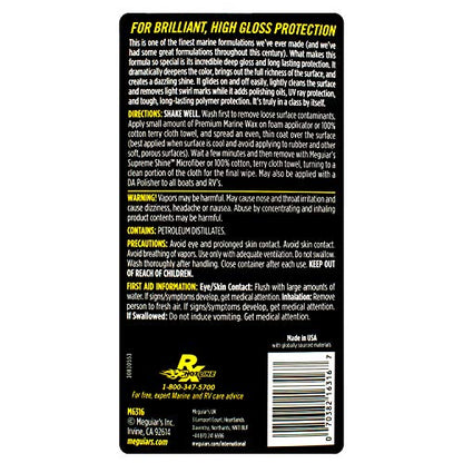 Meguiar's Flagship Premium Marine Wax M6316 - Synthetic RV and Boat - Durable Fiberglass and Gel Coat Protection for a Long-Lasting Shine - Professional-Grade with UV Protection, 16 Oz Liquid - size: 16 Fl Oz (Pack of 1)