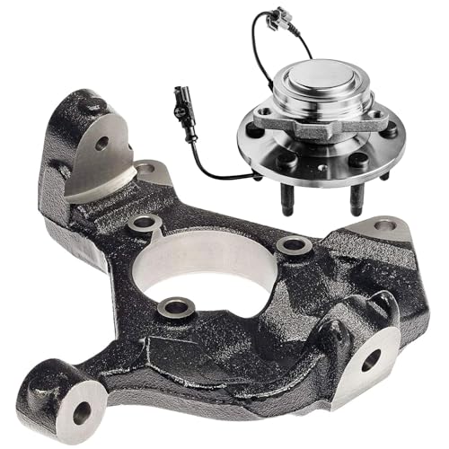 Detroit Axle - RWD Front Right Knuckle Kit for 2007-2013 Chevrolet Silverado 1500 Avalanche GMC Sierra 1500, 2007-2014 Suburban Yukon XL 1500 Tahoe Escalade ESV Steering Knuckle, Wheel Bearing Hub - size: 2UW59126/Kit