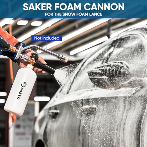 Saker Foam Cannon, 1/4 Inch Quick Connect, Power Washer Foam Cannon with 5 Pressure Washer Nozzles - size: Foam Cannon with 5 Pressure Washer Nozzles