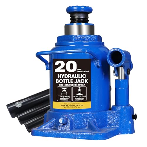 Big RED 20 Ton Bottle Jack Heavy Duty Hydraulic Car Jack, 7.56-14.05 inch Lift, Leak - Free Design, Suited for Auto, Truck & House Lift, 25.35 lbs Weight,Blue