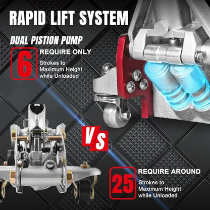 Big RED 3 Ton Floor Jack,Full Aluminum Ultra Lightweight Low Profile Car Jack with Dual Piston Quick Lift Pump,Hydraulic Racing Floor Jack for Vehicle,6,000 lb Capacity,Red,TAM830003XL - size: 3 Ton RED, style: Aluminum