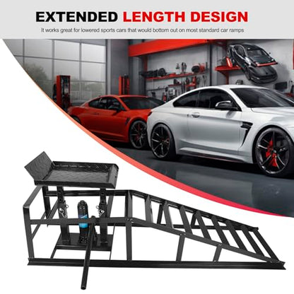 1 Pack 5T 10000lbs Hydraulic Car Ramps Low Profile Car Lift Service Ramps Truck Trailer Garage Lift Height Range 9.8" to 15" Hydraulic Vehicle Ramps Black - size: 1PC-Black