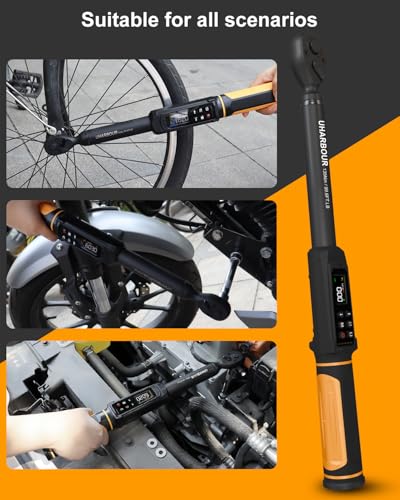 Uharbour 3/8" Drive Digital Torque Wrench 1.5-99.5 ft-lbs/6.8-135Nm | ±1% Accuracy Electric Wrench, Dual Direction Ratchet, Vibration & LED Alert - size: 3/8" Drive, style: 1.5-99.6 Ft.lb