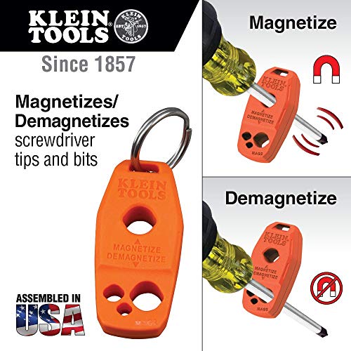 Klein Tools 60136 Kneeling Pads, Adult Men's Large Soft Thick Closed Cell Soft Foam & MAG2 Demagnetizer/Magnetizer for Screwdriver Bits and Tips, Makes Tools Magnetic with Powerful
