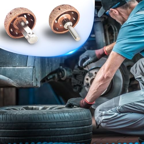2Pcs 1.5’’ Tire Buffing Wheel 38mm Grinder & Patch Tool with Linking Rod | Thread Adapter Tire Repair Grinding Head Tire Patch Roller for Low & High Speed Tire Buffer - color: 38mm