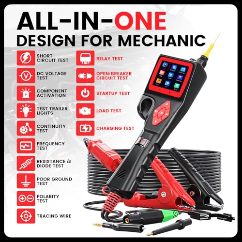 TopDiag P200 Power Circuit Probe Kit - Automotive Circuit Tester with 2024 Online Update, 9~30V Voltage Range, Multimeter, Relay Test, Fuel Injector Tester, Activating Component, Oscilloscope Mode - style: P200