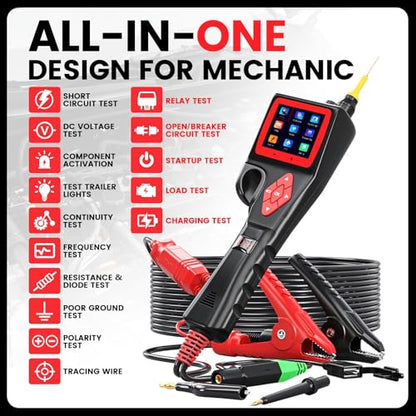 TopDiag P200 Power Circuit Probe Kit - Automotive Circuit Tester with 2024 Online Update, 9~30V Voltage Range, Multimeter, Relay Test, Fuel Injector Tester, Activating Component, Oscilloscope Mode - style: P200