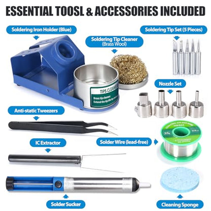 YIHUA 862BD+ SMD ESD Safe 2 in 1 Soldering Iron Hot Air Rework Station °F /°C with Multiple Functions
