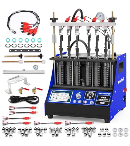 V311 GDI Fuel Injector Cleaner Machine Gasoline Fuel System Injection Cleaning Tester 6-Cylinder Test for EFI/FSI Injectors, Heated Ultrasonic Cleaner Kit with 7 Core Functions for Motorcycle Vehicle - size: GDI V311