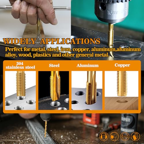 M3x0.5 Tap and 2.5mm Drill Bit for Metal,M2 HSS Metric Drill and Tap Set | Combination of Drill and Tap Kit for Metal - size: M3 x 0.5 Tap - 2.5mm Drill