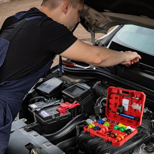 Radiator Pressure Tester Kit Quick Test Vacuum Refill | Leak Tester Vacuum Coolant Fill Kit for Vehicle Truck RV Water Tank Engine Hydraulic
