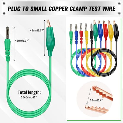 SWANLAKE 43-Piece Back Probe Kit, 30A Multi-Angle Test Probe, 4mm Banana Plug to Copper Alligator Clips, U-Shaped Connectors, Automotive Electrical Circuit Diagnosis Car Repairing Tools - color: 43PCS Milti-color