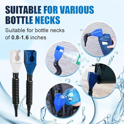 Flexible Draining Tool, Wide Mouth Flexible for Motorcycle and Engine Oil, Easy to Carry Wide Mouth Universal Household Folding Buckle Funnel, Retractable Auto Fuel Snap Funnel, (5pcs) - color: 5pcs