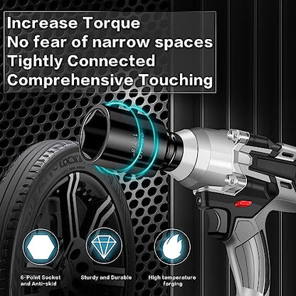 TONYNOL 1/2 Inch Deep Drive Impact Socket Set,6-Point,Metric (10mm-32mm),14 Pcs,Cr-Mo Steel,With a Storage Case - size: 1/2" 14PC Deep Metric (10-32mm), style: 6-Points