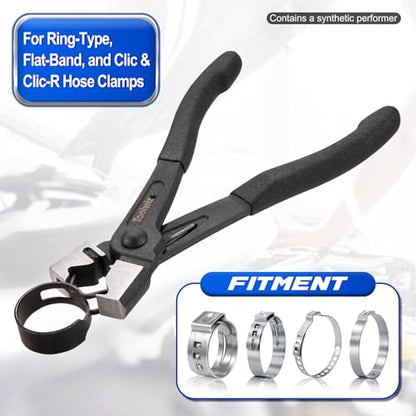 Toolwiz Clic & Clic-R Type Hose Clamp Pliers, CV Boot Clamp Tool | Radiator Spring Collar, Automotive Maintenance Tools, for Fuel Line, Silicone Vacuum Hose, Air Tube, Water Pipe - style: 1Pcs Clic-R Type Hose Clamp Pliers