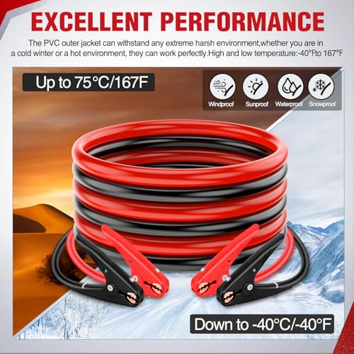 Nilight Jumper Cables for Car Battery 4 Gauge 16 FT Booster Cable Heavy Duty 600 A CCA with Carrying Bag Jump Start Emergency Kit Pickup Truck RV Vans SUV - size: 4 Guage 16 FT