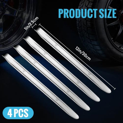 Zonon 4 Pcs 12 Inch Tire Spoons Iron Heavy Duty Tire Changing Tool Levers Bar Professional Changing Tool for Installing and Removing and Repairing Wheel for Cars Motorcycles Dirt Bike Lawn Mower Spoon - size: 12 Inch