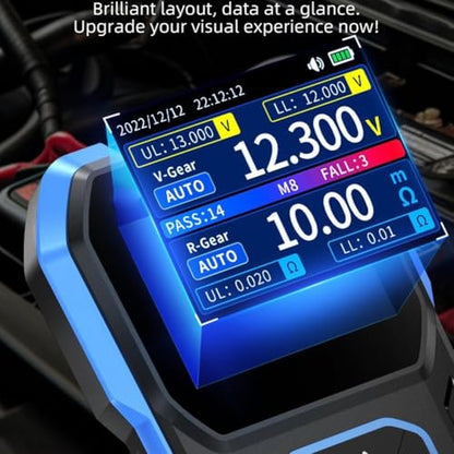 HRM-10 Voltage Internal Resistance Tester, Automatic Voltage Meter, TFT High-Definition Screen Car Tester, 100V 200Ω, Digital Analyzer - size: 1*Internal Resistance Meter+A+B+C