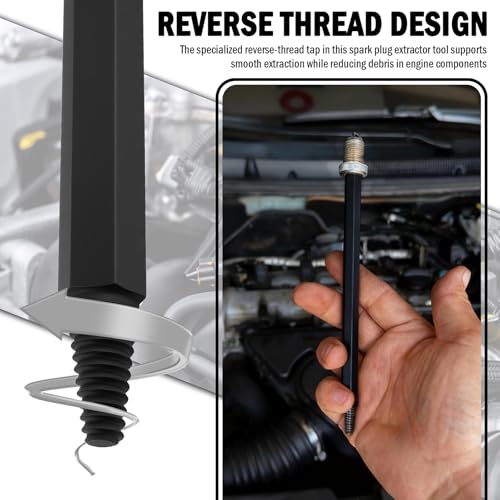 Dual-End Broken Spark Plug Removal Tool,Reverse Thread Broken Spark Plug Extractor Tool Set,Universal Sparks Plugs Socket as Car Gadgets for Automotive Engines Repair