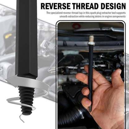 Dual-End Broken Spark Plug Removal Tool,Reverse Thread Broken Spark Plug Extractor Tool Set,Universal Sparks Plugs Socket as Car Gadgets for Automotive Engines Repair