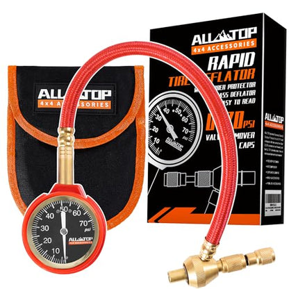 ALL-TOP 4x4 Rapid Tire Deflator Kit 0-70PSI Tire Pressure Gauge/Air Down Master/for Offroad Tire of Jeep, Truck & ATV - color: Rapid Tire Deflator